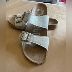 Blue Faux Suede Sandals